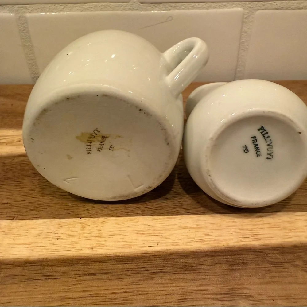 Pullivuyt France White Mini Cream and Sugar Set